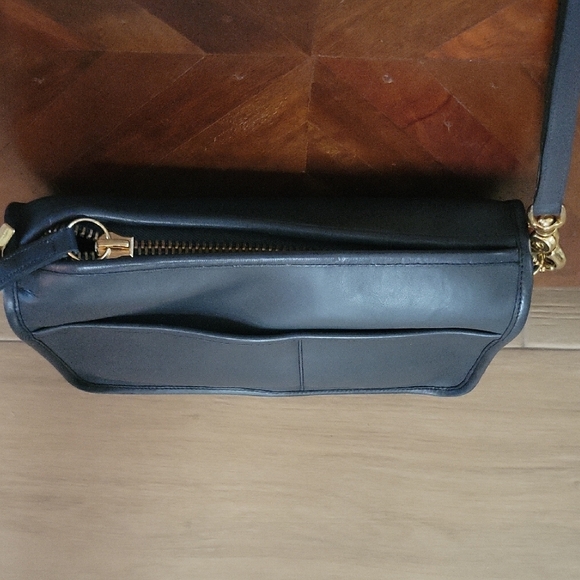 Coach Vintage Black Leather Embossed Bag